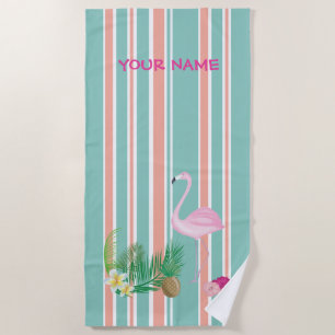 Serviette de plage de Flamant rose tropical person