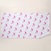 Serviette de plage de Flamants roses roses (Devant)