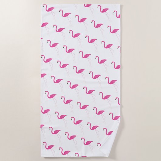 Serviette de plage de Flamants roses roses (Devant)