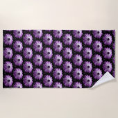 Serviette de plage de fleurs mauve (Devant)