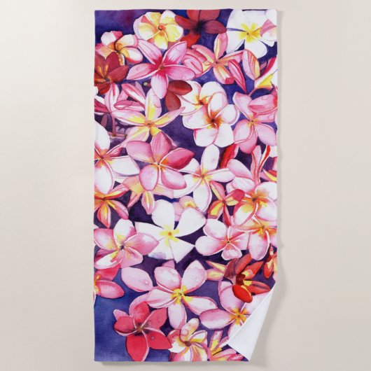Serviette de plage de fleurs tropicales de Playa d (Devant)