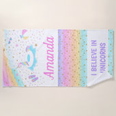 Serviette de plage de flotteur de licorne (Devant)
