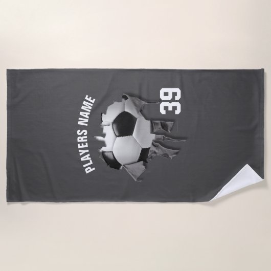 Serviette de plage de football torn (Devant)
