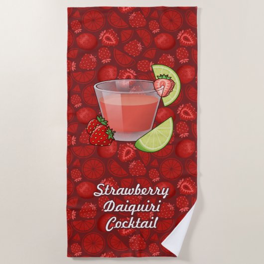 Serviette de plage de fraise Daiquiri (Devant)