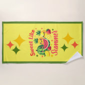 Serviette de plage de fruits tropicaux mignons com (Devant)