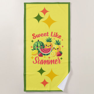 Serviette de plage de fruits tropicaux mignons com