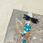 Serviette de plage de Gold Blue Stones (En situation)