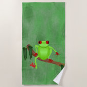 Serviette de plage de grenouille à arbre (Devant)