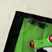Serviette de plage de grenouille verte (En situation)