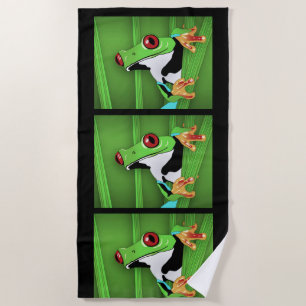Serviette de plage de grenouille verte
