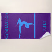 Serviette de plage de gymnastique. Nom personnalis (Devant)