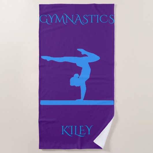Serviette de plage de gymnastique. Nom personnalis (Devant)