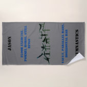 Serviette de plage de gymnastique pour garçons ave (Devant)