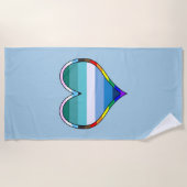 Serviette de plage de Heart gay pride (Devant)