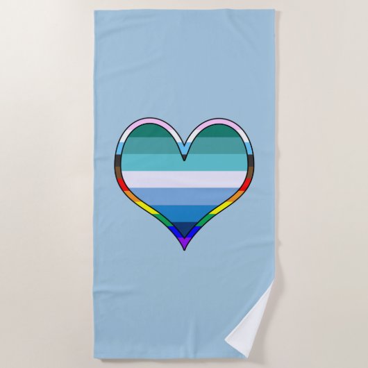 Serviette de plage de Heart gay pride (Devant)