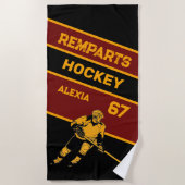 Serviette de plage de hockey personnalisée (Devant)
