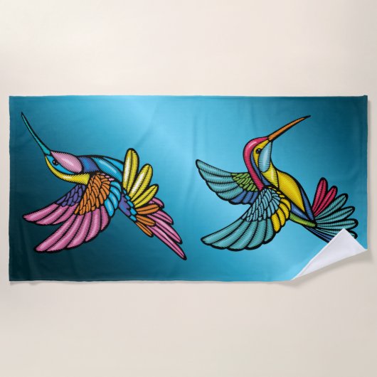 Serviette de plage de Humming Birds (Devant)