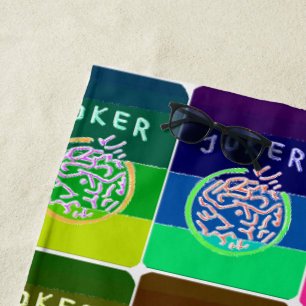 Serviette de plage de jokers d'heure-milliampère