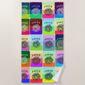 Serviette de plage de jokers d'heure-milliampère (Devant)