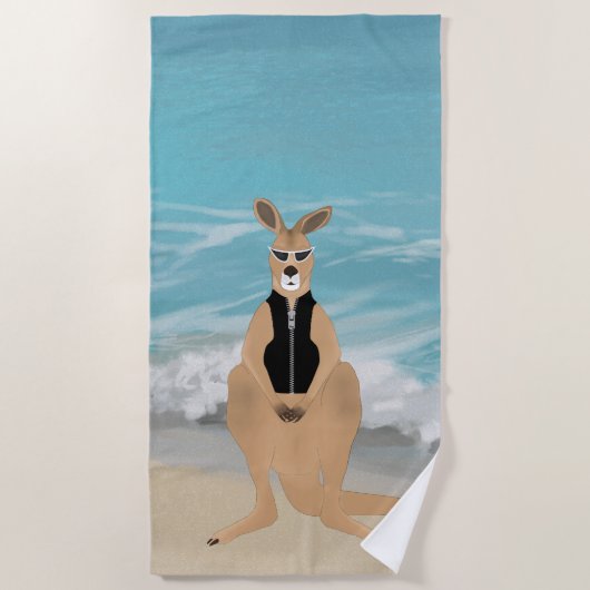 Serviette de plage de Kangaroo (Devant)