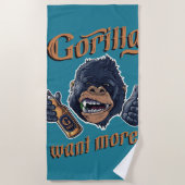 Serviette de plage de la bière de Gorilla (Devant)