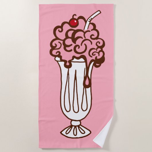 Serviette de plage de la boutique de soda rétro (Devant)
