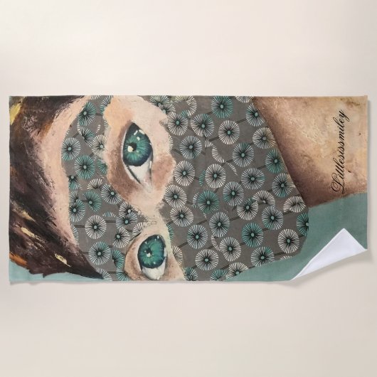 Serviette de plage de la femme masquée (Devant)