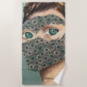 Serviette de plage de la femme masquée (Devant)