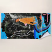 Serviette de plage de la grotte de sirène d'eau do (Devant)