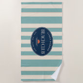 Serviette de plage de la Résort à rayures Teal Cab (Devant)