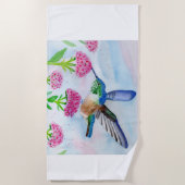 Serviette de plage de l'Aquarelle de colibri (Devant)