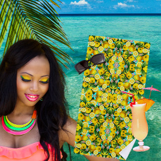 SERVIETTE DE PLAGE DE LÉMONS TROPICALES
