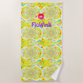 Serviette de plage de l'hippie jaune (Devant)