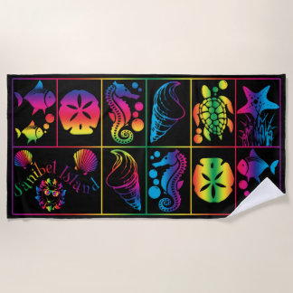 Serviette de plage de l'île de Sanibel aux couleur