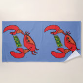 Serviette de plage de logo de bannière de crabe de (Devant)