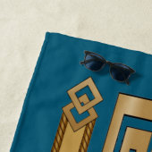 Serviette de plage de luxe Medusa Gold (En situation)