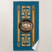 Serviette de plage de luxe Medusa Gold (Devant)