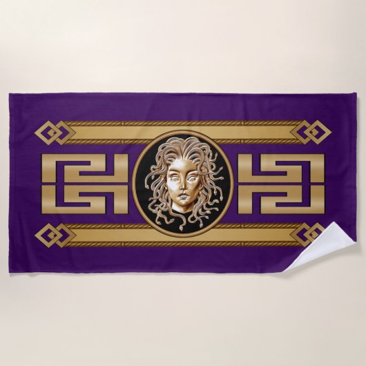 Serviette de plage de luxe Medusa Gold (Devant)