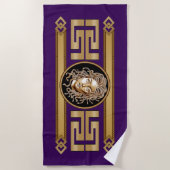 Serviette de plage de luxe Medusa Gold (Devant)