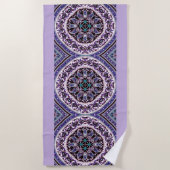 Serviette de plage de Mandala violet (Devant)