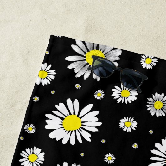 Serviette de plage de marguerites (En situation)
