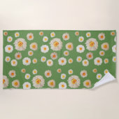 Serviette de plage de marguerites blanches (Devant)