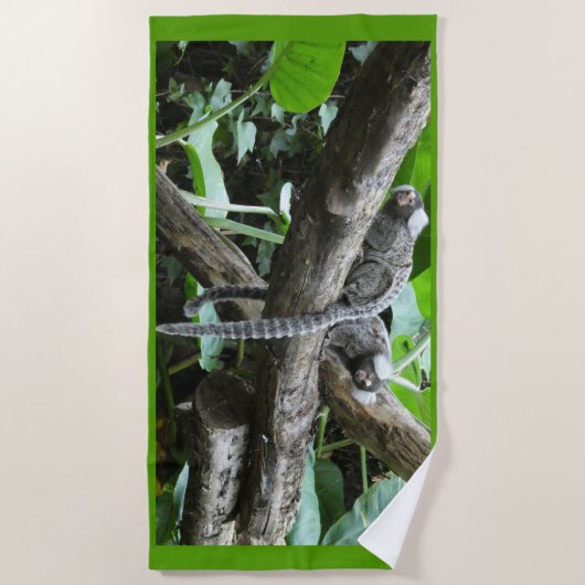 Serviette de plage de mignons singes (Devant)