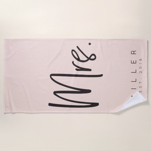 Serviette de plage de Mme Established Custom (Devant)