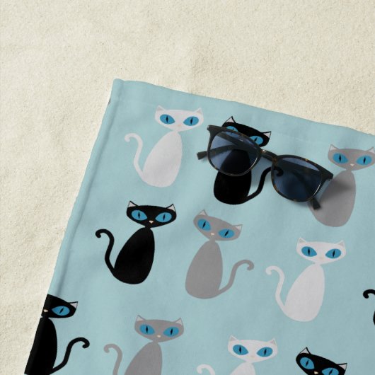 Serviette de plage de Mod Cat (En situation)