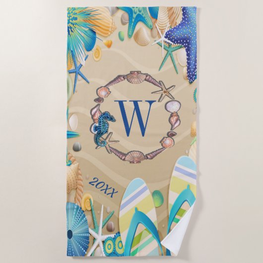 Serviette de plage de Monogram (Devant)