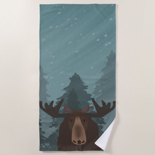 Serviette de plage de Moose (Devant)
