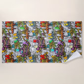 Serviette de plage de motif de graffiti de hip hop (Devant)