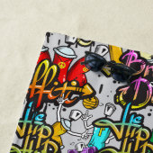 Serviette de plage de motif de graffiti de hip hop (En situation)