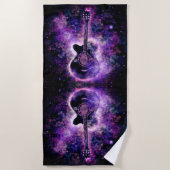 Serviette de plage de musique de guitare (Devant)